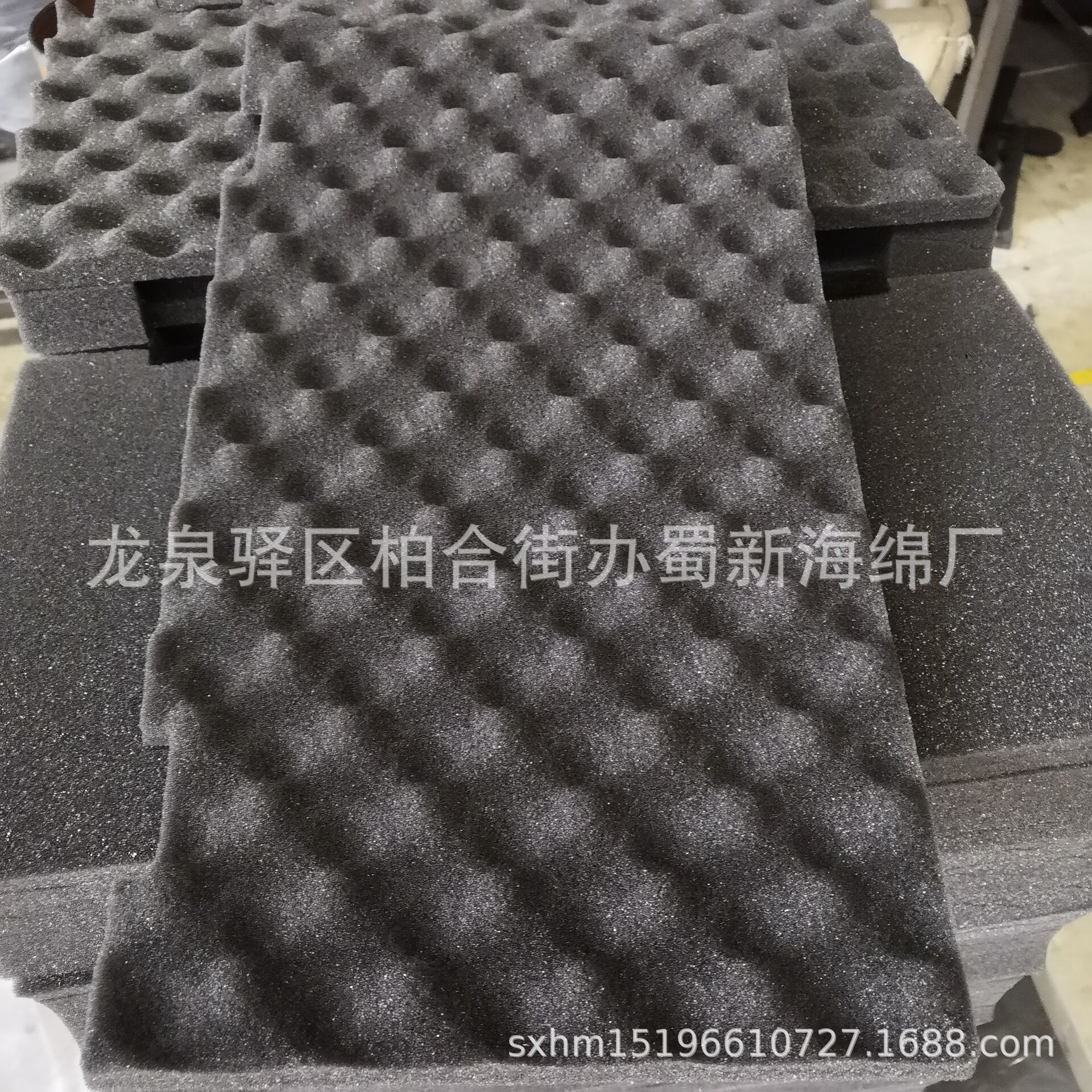 厂家供应黑色50密度高密度阻燃吸音波浪棉/软包阻燃吸音海绵