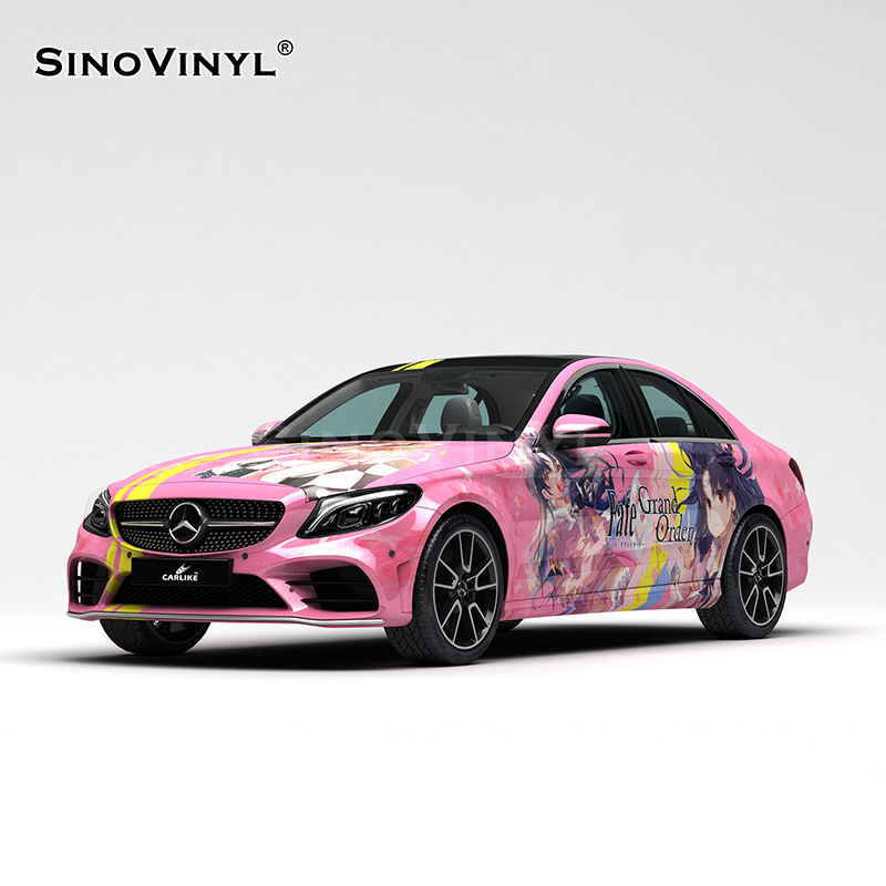 Carlake anime dolor coche serie coche que cambia de color película pretty Girl pintado pegatinas de cuerpo de coche de dibujos animados flor de cerezo coche que cambia de color