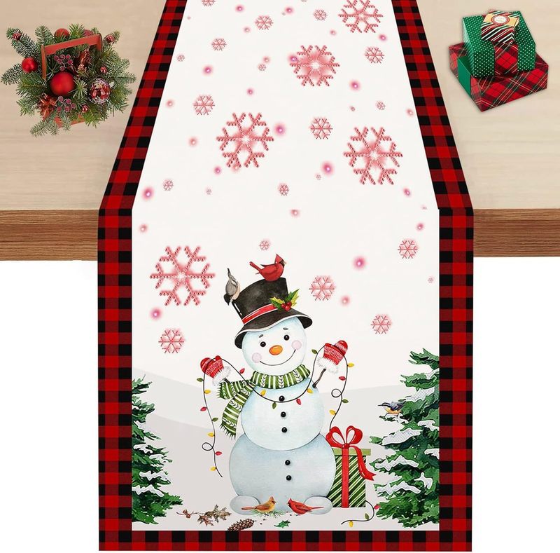 越境新型クリスマステーブル旗メーカー直売冬雪だるまサンタクロースプリントテーブル防汚装飾|undefined
