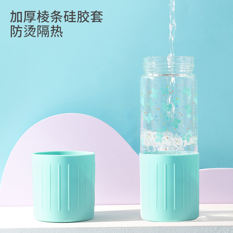Disney new type tea separation brewing cup borosilicate glass cup water cup portable filter with lid on the go cup