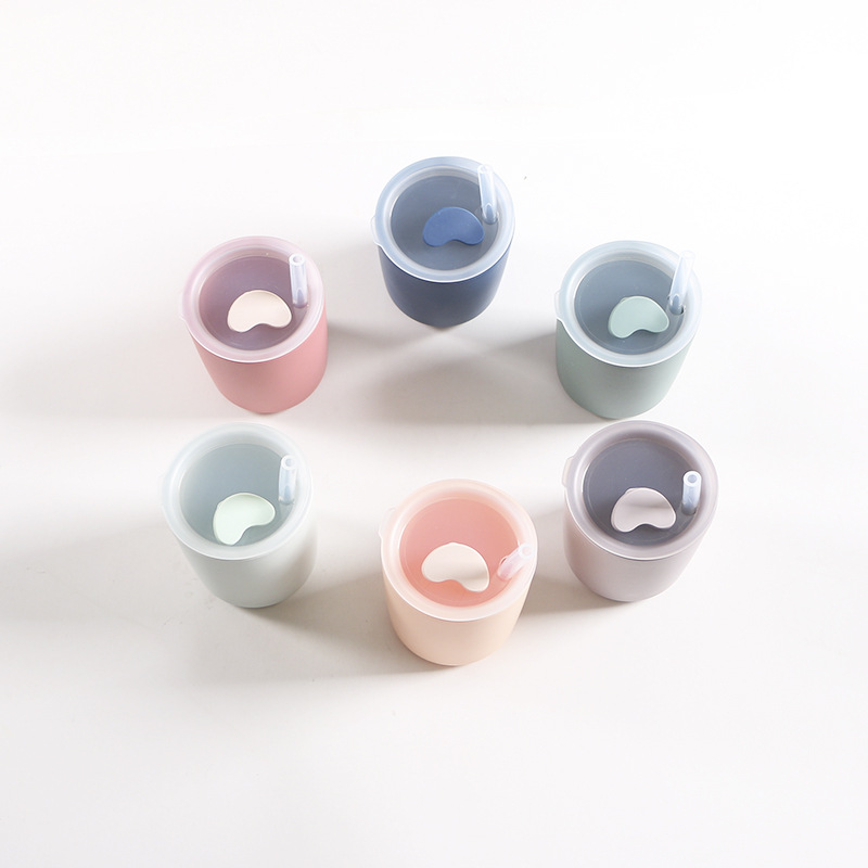 硅膠學(xué)飲杯嬰兒直飲杯子寶寶喝水雙耳兒童杯子飲水吸管杯子批發(fā)