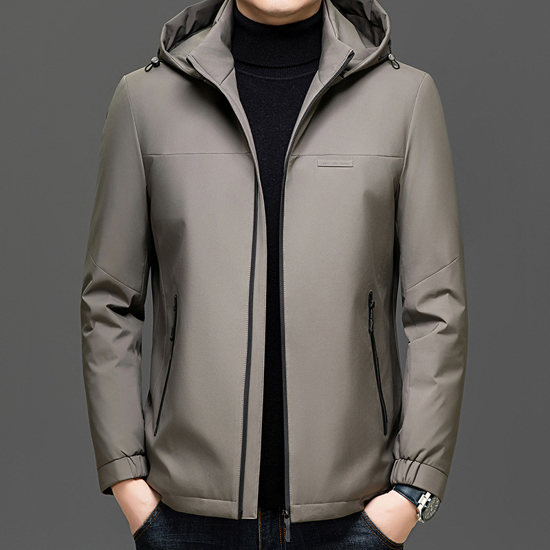 Men's down Jacket 2025 Winter New Lightweight down Jacket Men's Short Removable Hat Middle-Aged and Young Men's Jacket