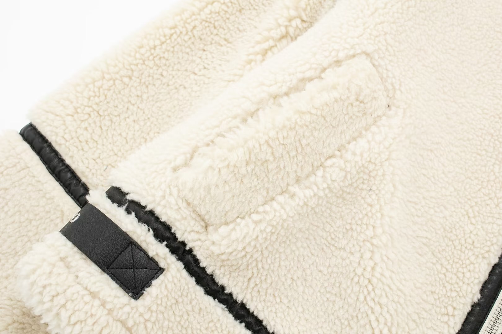 Dames bontjas in contraststijl voor herfst en winter warm_voghion.com
