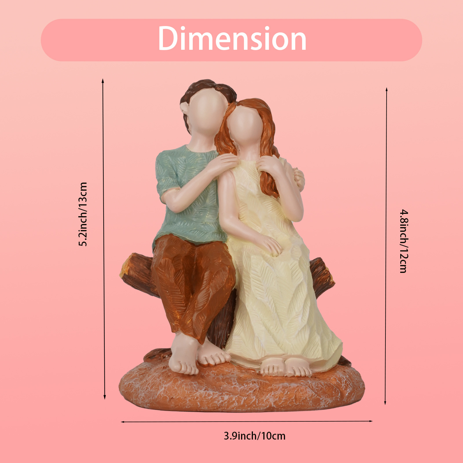 (2개) 국경을 넘나드는 신제품 사랑하는 커플 앉아 있는 나무 조각상 로맨틱한 커플 손으로 그린 ??수지 장식품 크리스마스 새해 연인 선물
