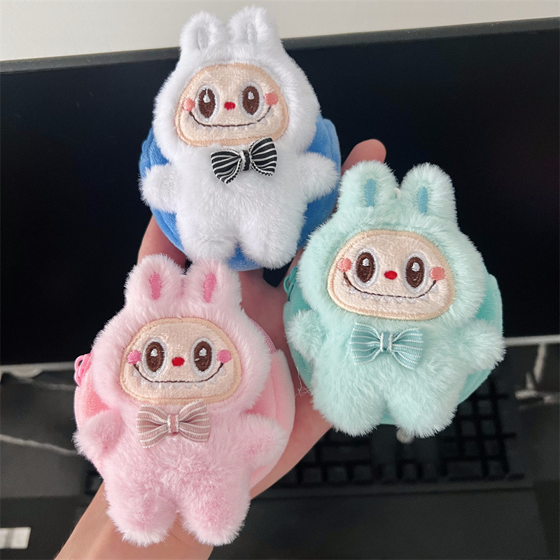 かわいいラブブ小銭入れ、国境を越えた人気の丸型ヘッドフォンバッグ、ポータブル、ミニバッグ、吊り下げ可能|undefined