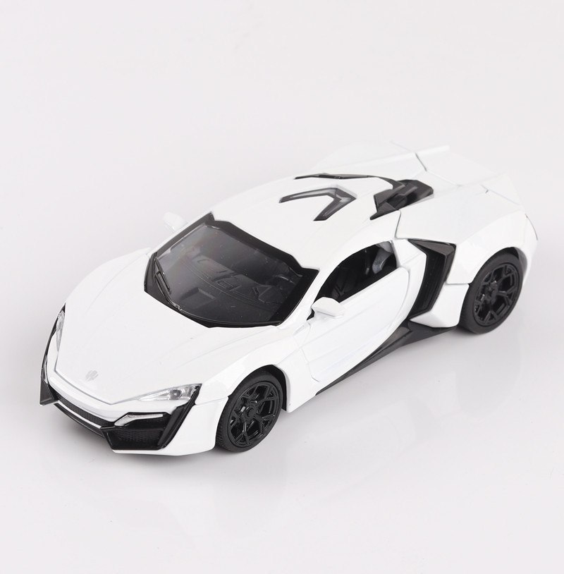 Modelo de coche de aleación Jianyuan 1:32 Laiken coche deportivo Tire hacia atrás con sonido y Luz Juguetes coche deportivo música modelo decoración colección
