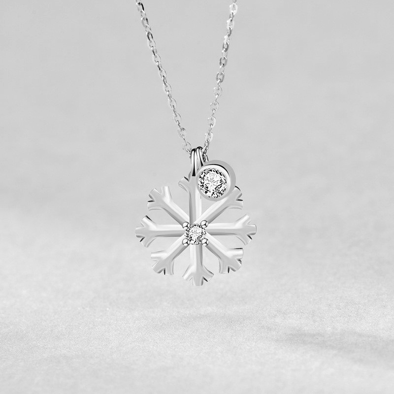 Lipoyi Singapur s925 plata moda plata collar colgante de nieve collar de clavícula de diseño simple accesorios de mujer