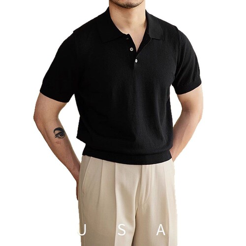 Summer Thin Men's Slim Fit Casual POLO Shirt Fashion Korean Version T-Shirt Short Sleeve Trendy Factory Wholesale
