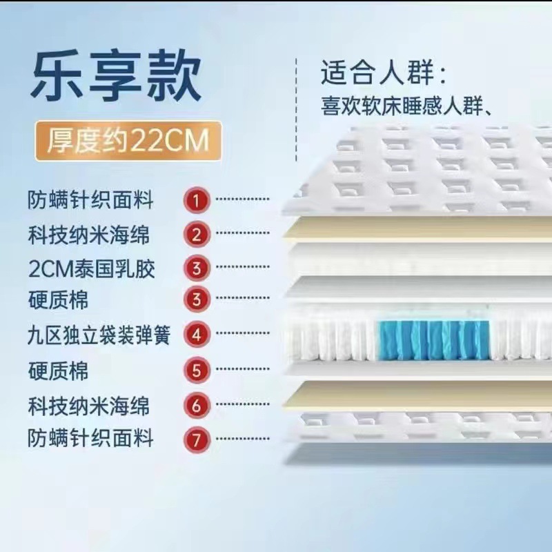 독점적인 부드러움 텐셀 + 백 스프링 + 라텍스 22CM