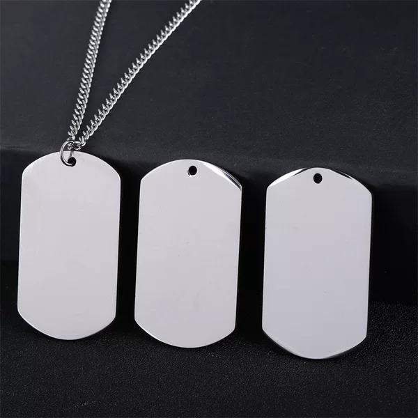 Stainless steel military pendant titanium steel blank tag accessories jewelry titanium steel pendant sample customization