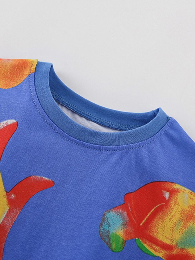 Malwee Niño dos piezas de verano nuevo estilo europeo y americano niño de cuello redondo mangas cortas guapo niño pequeño traje casual