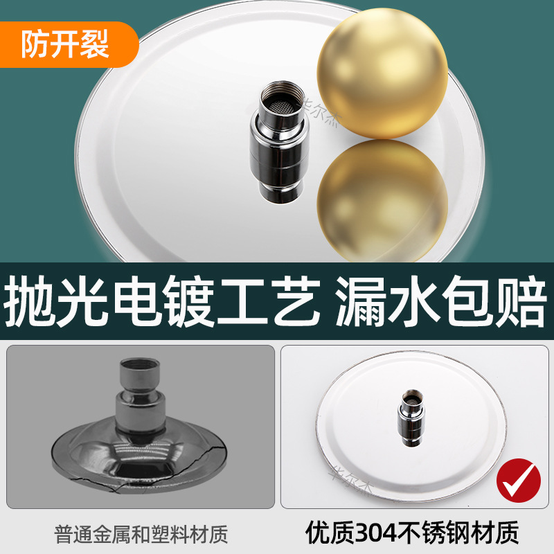 Cabezal de ducha sobrealimentado Cabezal de ducha Ducha grande con chorro superior Cabezal de ducha de ducha de un solo cabezal presurizado Juego de baño con cabezal de ducha para el hogar