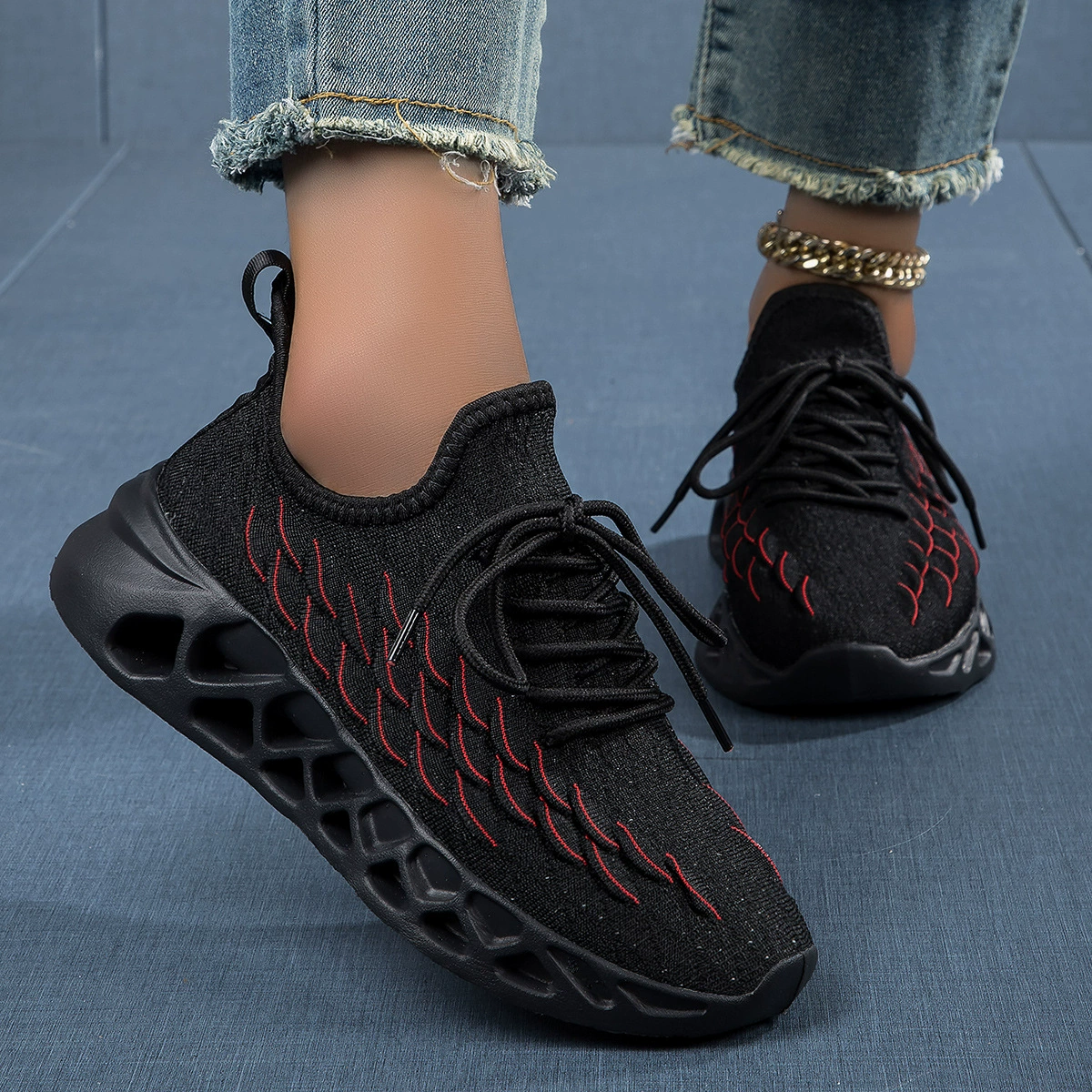 Летняя женская обувь с клинком тонкая защитная от запаха сетчатая обувь