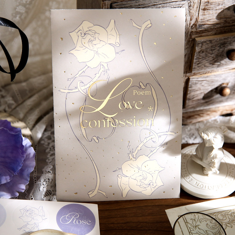 Sr. Paper sobre estampado, serie de himnos florales, literatura y arte, cuentas de mano, mensajes de bendición, sobre de papel