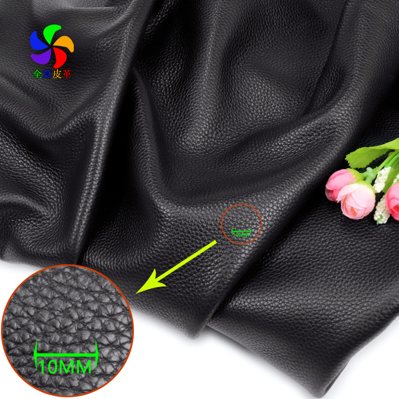 黑色荔枝纹头层牛皮 软牛皮促销 大张幅包袋鞋子真皮 1.4-1.6mm