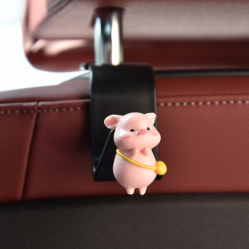 Gancho para automóvil, respaldo del asiento del automóvil, suministros para automóvil, dibujos animados, lindo conejo, asiento trasero, gancho pequeño, plástico
