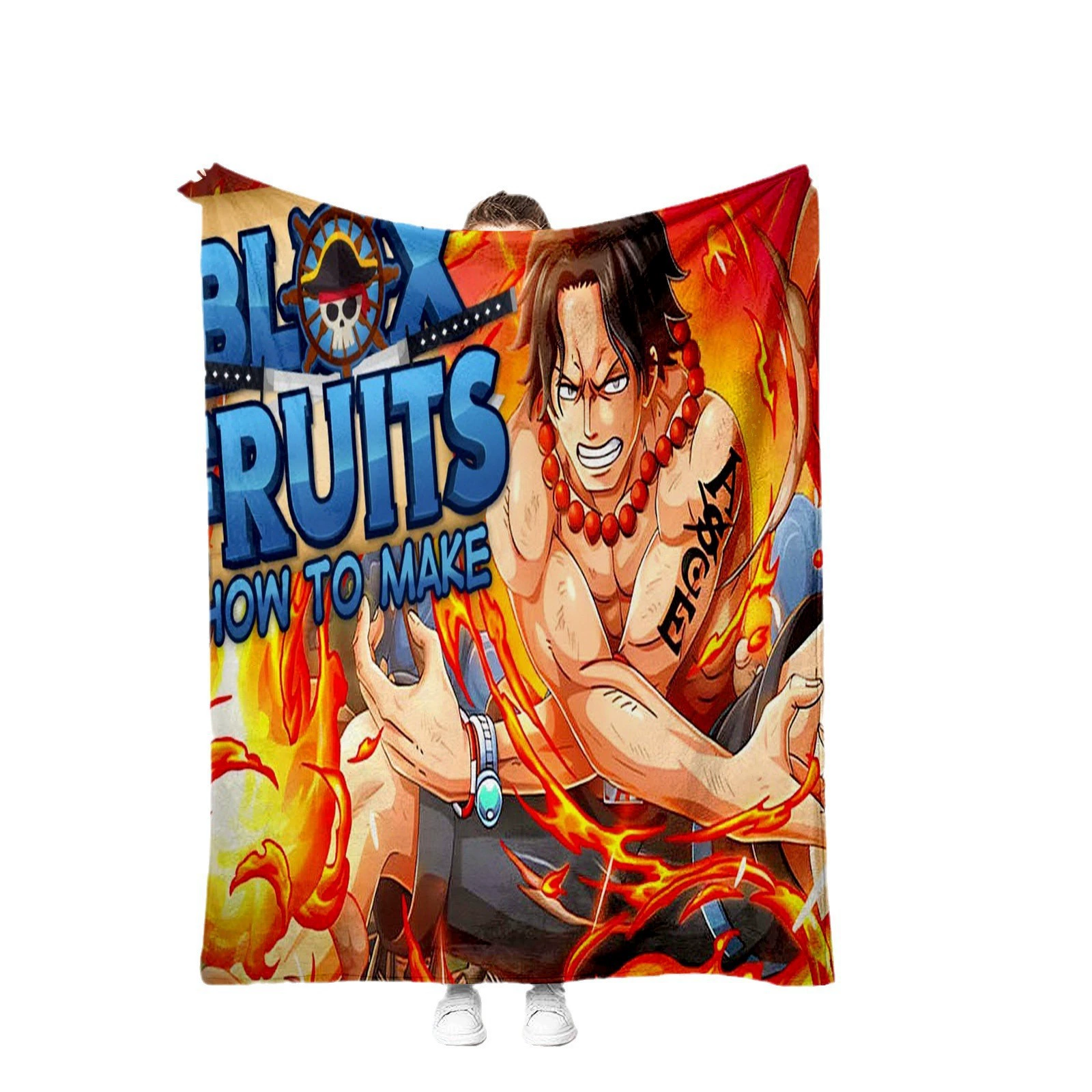 Новый трансграничный продукт ROBLOX BLOX FRUITS Flael Poly Blade Game Southern Sofa, одеяло для работы и обеда
