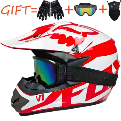 Motosiklet kaskı (dəbilqə) – Helmets - red-and-white-f-goggles-gloves-and-mask-s