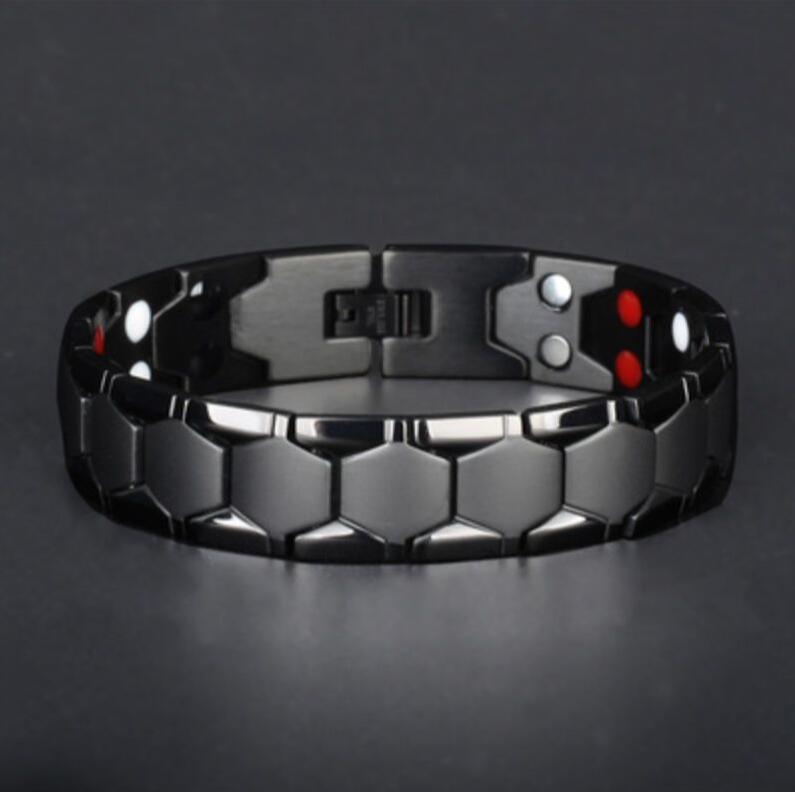 Cross-border titanium steel bracelet foreign trade wide version men's stainless steel jewelry in stock wholesale pure titanium magnet bracelet