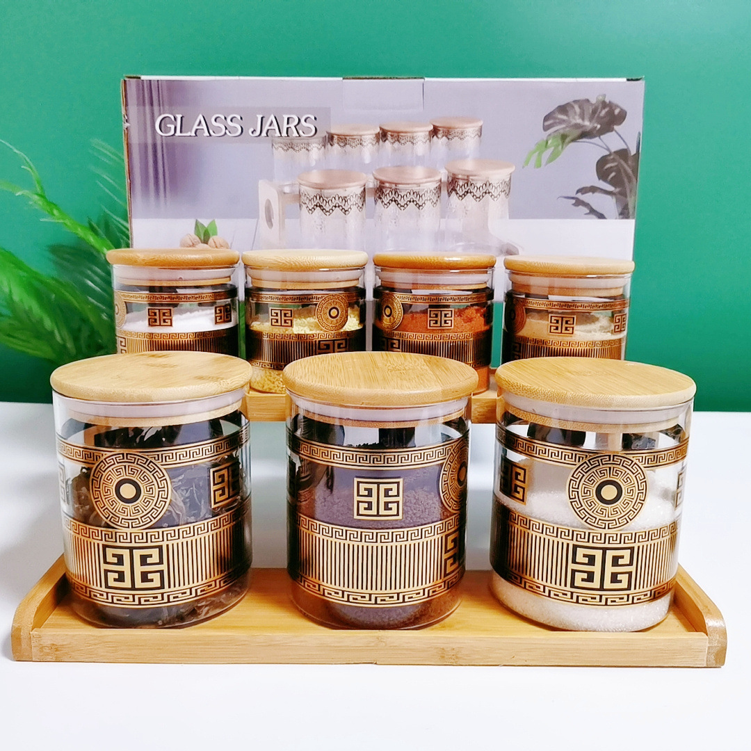 Fábrica directa transfronteriza dedicada para el Comercio exterior Exportación de vidrio cilíndrico sazonador tarro de almacenamiento