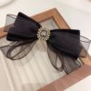 Advanced double-layer hairgrip with bow, hairpin, crab pin, hair accessory, light luxury style, high-quality style