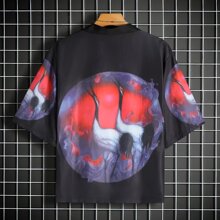 跨境复古民族风开衫和服男女宽松休闲浮世羽织彩绘七分袖道袍衬衫