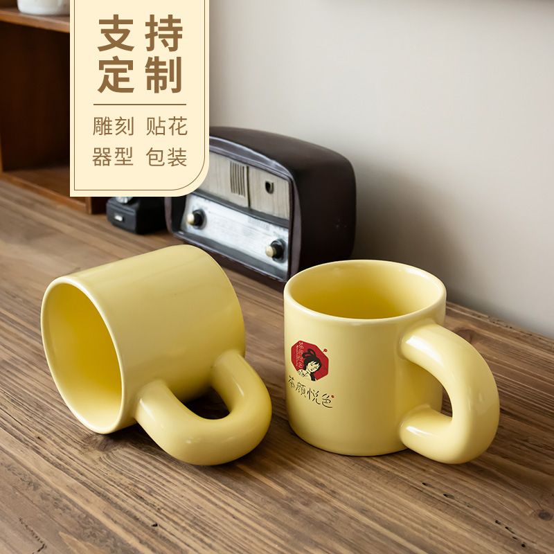 Taza de grasa impresa LOGO impresión en caliente taza de leche grabado con láser taza de agua impresión en caliente taza de café taza de cerámica al por mayor