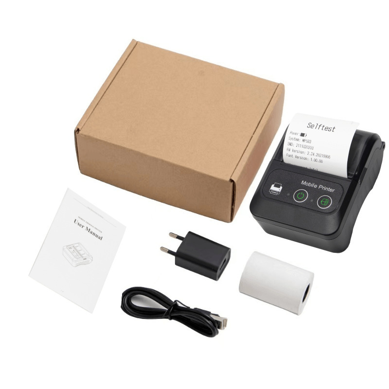 Handheld 58mm Thermal Receipt Printer Portable Mini Cash Register Receipt Bluetooth Meituan Ele.Me Barcode