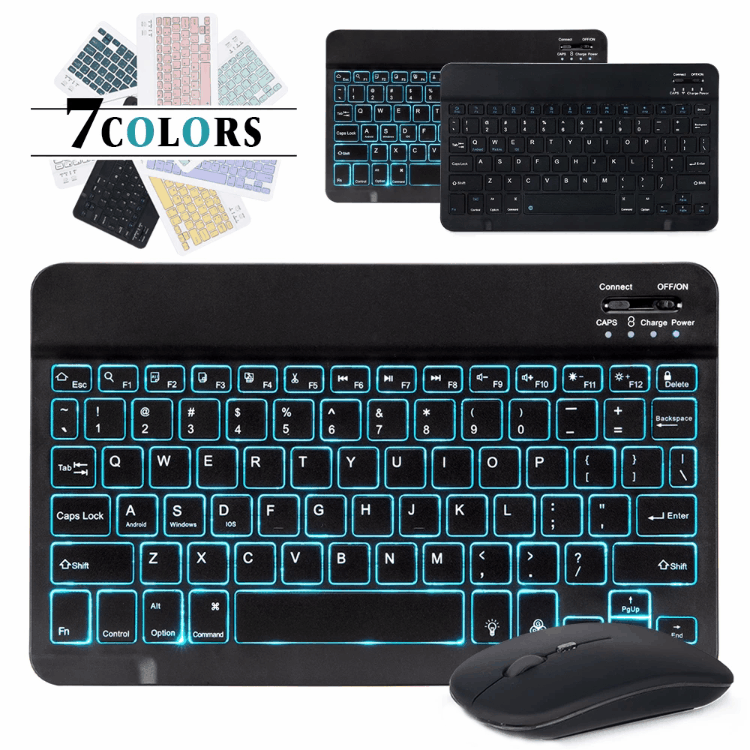 跨境专供 无线蓝牙键盘鼠标 适用手机平板电脑笔记本 带背光RGB