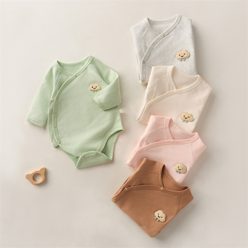 Anyang Baby Clothes Baby Wrap Fart Clothes 100% Cotton Double Belly Protecting Base Baby Pajamas Climbing Boneless Clothes