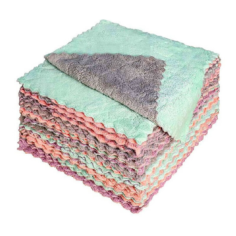 庄太太 双层厚款25*25cm/20条 双面清洁珊瑚绒辅助工具