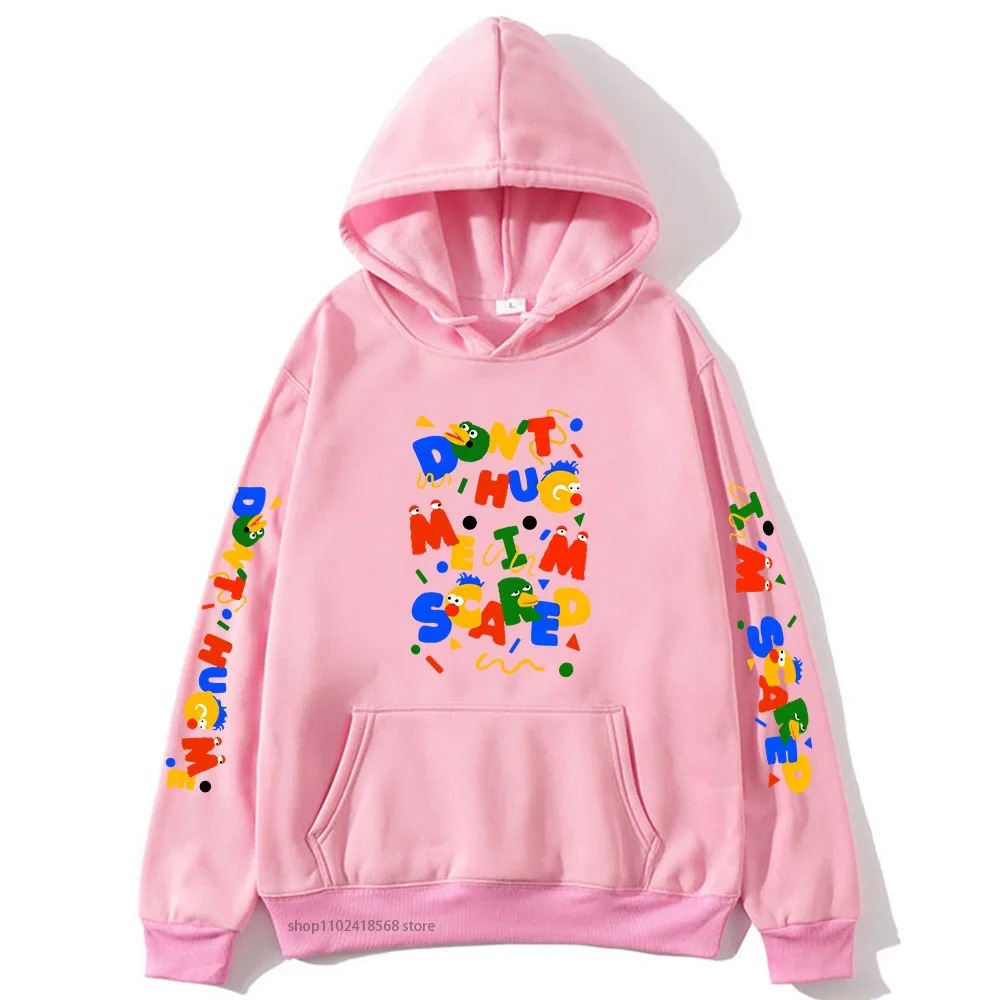 Cartoon Graphic Dont Hug Me Im Scared Hoodies Men's Sweatshi