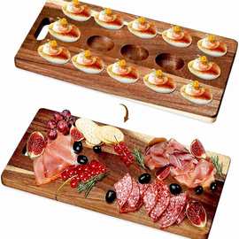 木质鸡蛋托盘魔鬼蛋熟食板节日聚会点心饼干芝士奶酪牛排披萨盘