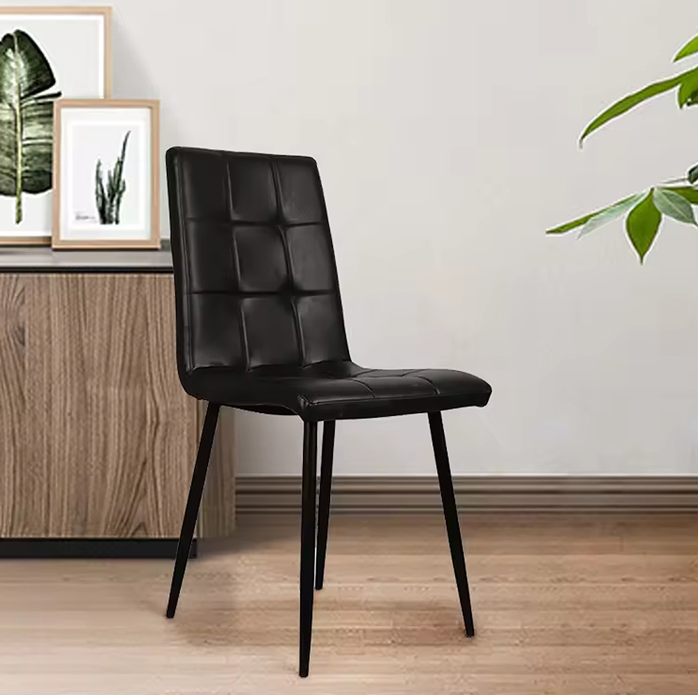 Mesa de comedor de estilo nórdico silla de respaldo de malla doméstica minimalista, silla de comedor de estilo medieval negro image 1