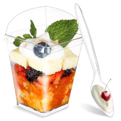 150ml Mousse Cup, Trapezoidal Square Cup, Pudding Cup, Biscuit Layer Cup, Tiramisu Cup, Cake Cup, Transparent Square Cup