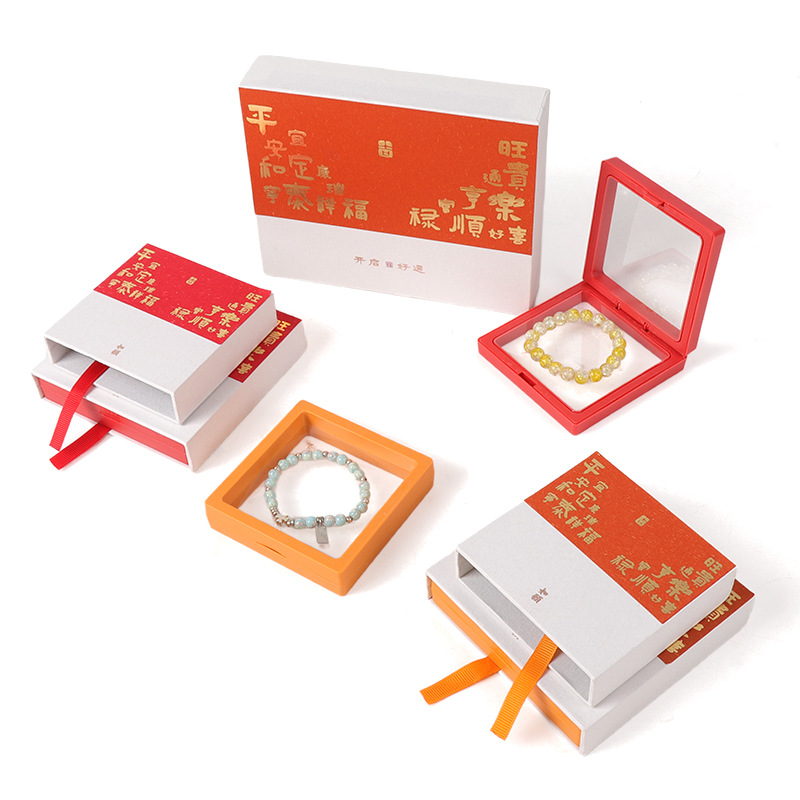 Caja de joyería de suspensión de película PE tipo extracción antiaoxidación brazalete brazalete caja de almacenamiento de joyería de manicura caja de embalaje image 3