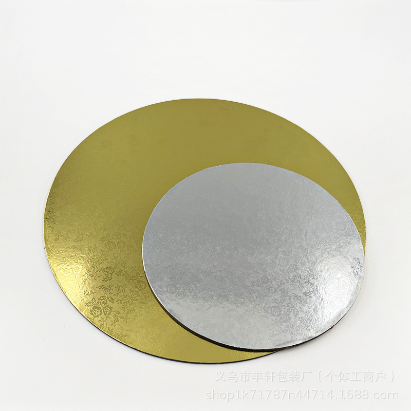 Transfronterizos exclusivos para la aprobación de productos desechables redondos dorados pastel de cumpleaños de papel placa base de pastel