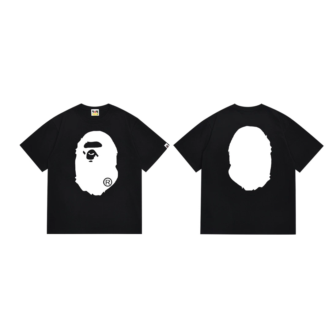 Короткая футболка повседневная с коротким рукавом (BAPE) двойной пряжи унисекс, разноцветная и размеры S–XXL