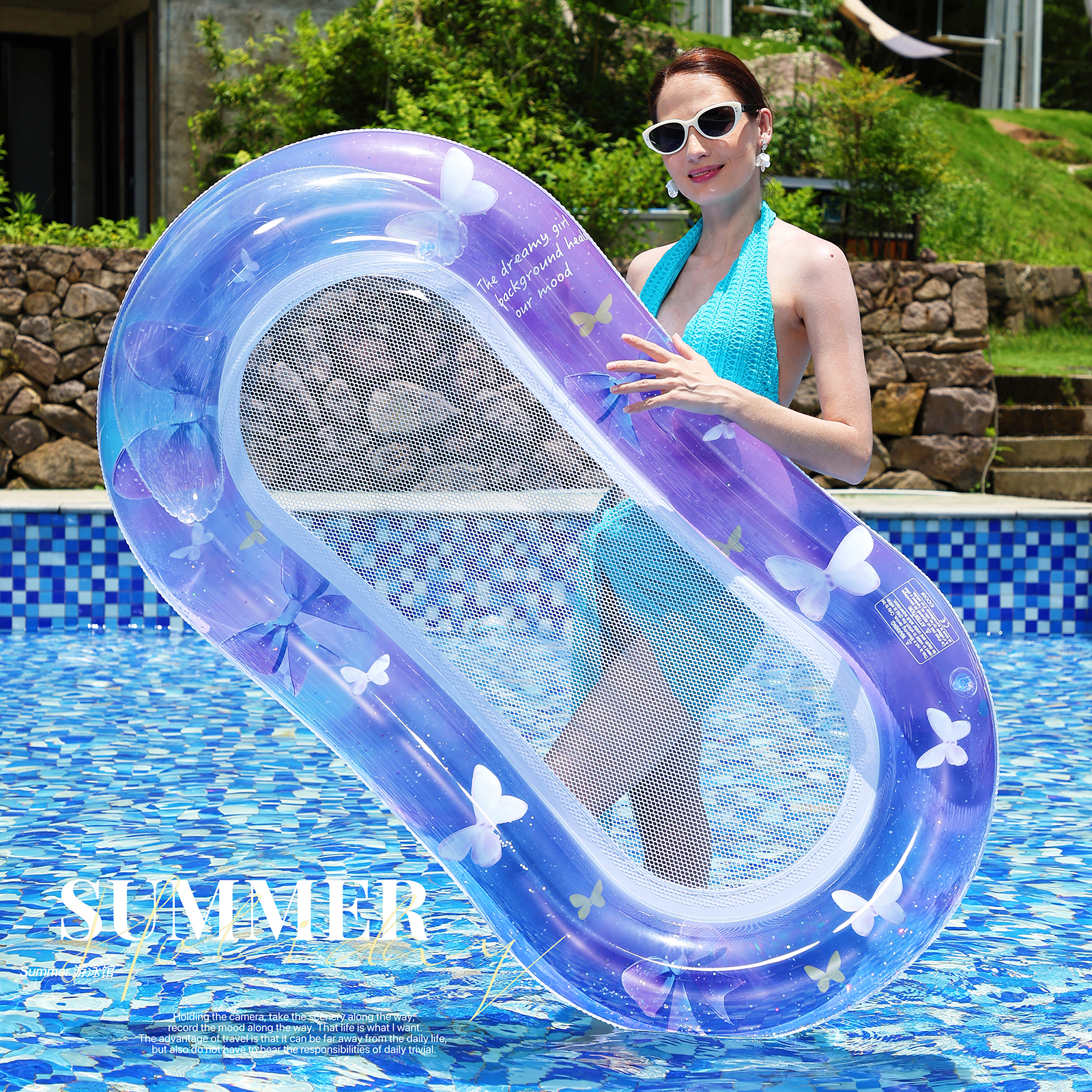 Cama flotante de natación anillo flotante inflable flotante de agua para adultos juguetes de agua para mujeres silla flotante para adultos anillo de natación cama tumblr
