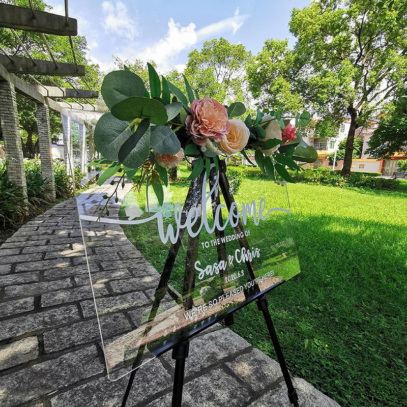 Instagram-worthy Acrylic Wedding Welcome Sign, Transparent Wedding Water Sign, Engagement Party Welcome Board, and Party Directional Marker