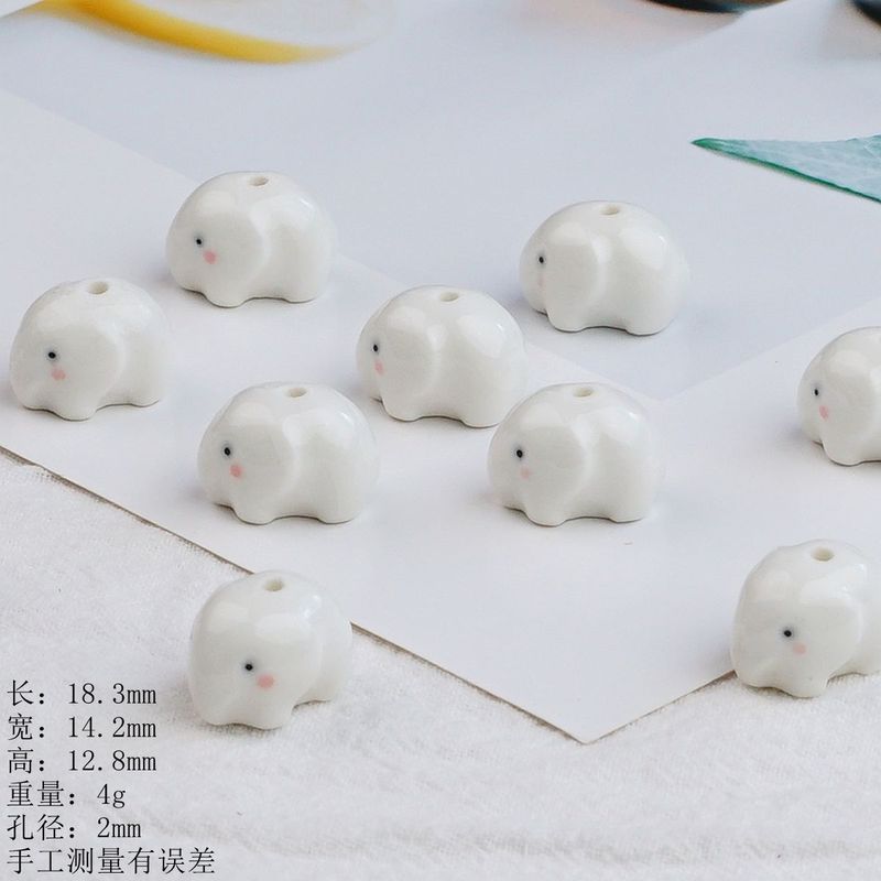 清新卡通可爱大象熊猫蝴蝶陶瓷手绘散珠配件diy手工创意搭配配饰|undefined