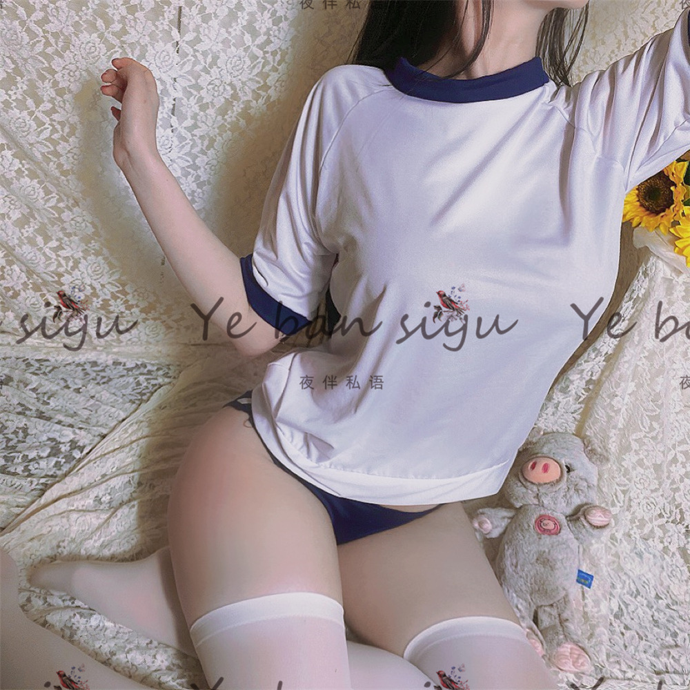 Night Companion whisper sexy lingerie student uniform football baby uniform temptation sexy blue white student school uniform