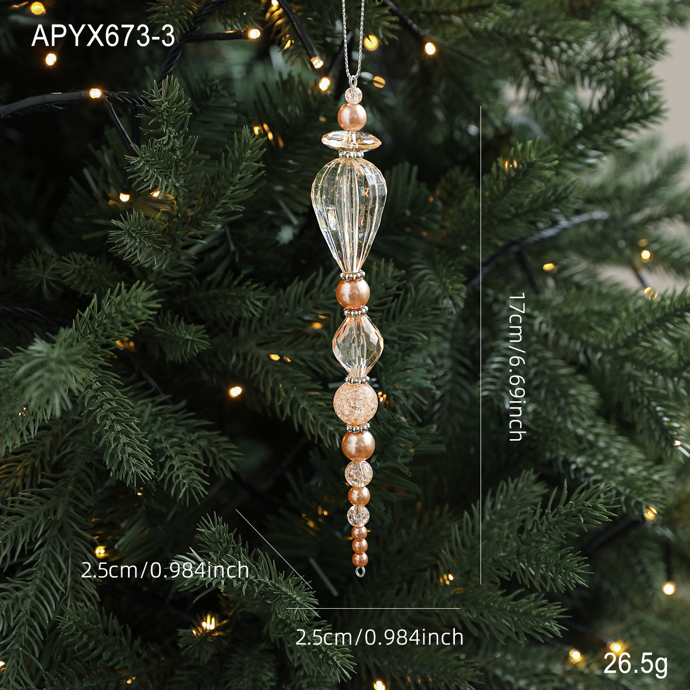 Nuevos productos transfronterizos transparentes colgantes de cristal acrílico colgantes colgantes decoraciones de Navidad árbol de Navidad vestidos colgantes