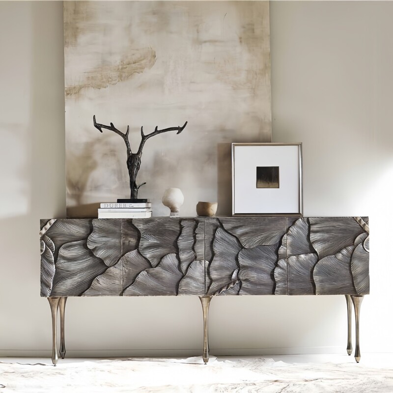 French-Style Vintage Entryway Cabinet, Modern Minimalist Art Solid Wood Carved Sideboard, American-Style Light Luxury Decorative Cabinet French-Style Vintage Entryway Cabinet, Modern Minimalist Art Solid Wood Carved Sideboard, American-Style Light Luxury Decorative Cabinet