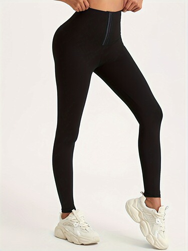 2025 Cross-border Spring High-Waisted Abdominal Control Sport Tight Leggings for Women, Buttoned Shaping Yoga Pants for Fitness and Exercise