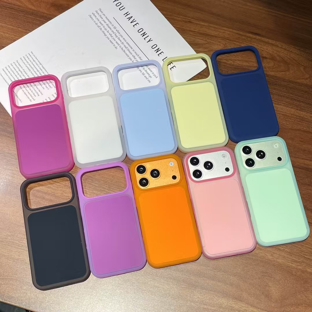 Cambio de segundo 17 simple agujero de helado para Apple 17Promax caso de teléfono iPhone 14 cubierta de botones