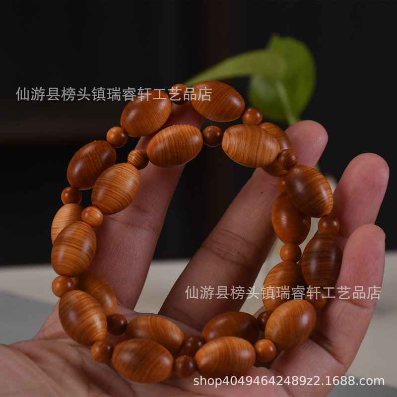 太行崖柏陈化高油橄榄珠手串红油料木质佛珠单圈男女款文玩批发热|undefined