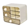 Round handle oblique storage box cream yellow (36 pieces per box)