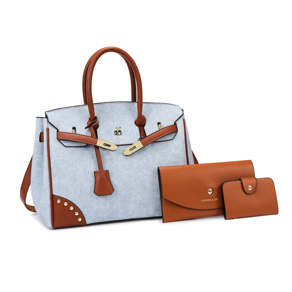 Foreign Trade Women's Bag 2024 New High-end Texture Portable Soft Leather Solid Color Large Capacity Bag Women's Shoulder Crossbody Bag