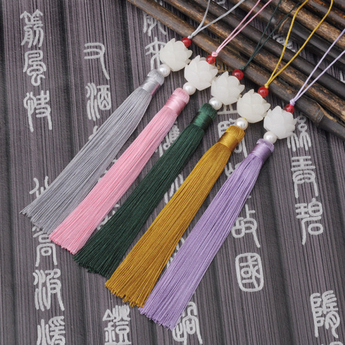 Lingzhen lotus tassel tassel Chinese knot tassel pendant fan hanging tassel ancient style Hanfu cheongsam pendant pendant